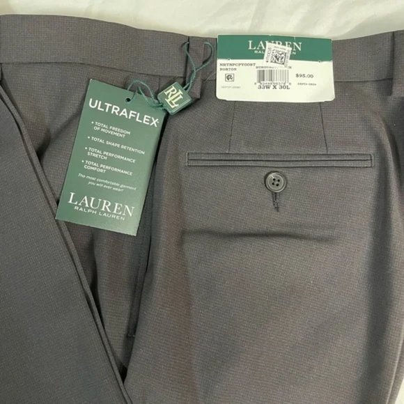 BNWT Ralph Lauren Polo Classic Fit Burgandy/Black 33x30 - Picture 5 of 8